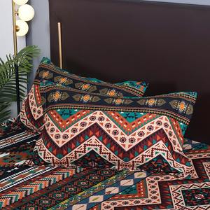 ชุดเครื่องนอนสไตล์โบฮีเมียน3ชิ้นสไตล์ยุโรปและอเมริกาชุดผ้าปูเตียงขนาดพอดีพิมพ์ลายดิจิตอลสุดหรูสำหรับใช้ในบ้าน - Product Image 4