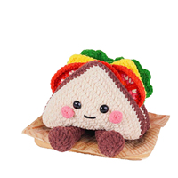 Ensemble d'accessoires de dessert en crochet fait main, animaux de dessin animé, gâteau, café, poupée mignonne, cadeaux de vacances, décoration quotidienne pour la maison