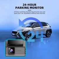 Caméra de tableau de bord Full HD 2K avant + 1K arrière 2 canaux Caméra de bord écran IPS 3.16 pouces DVR de voiture Caméras de tableau de bord avant et arrière pour voiture