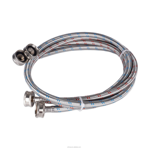 Tuyaux de machine à laver en acier inoxydable de 4 et 5 pieds – Raccordement et ligne <span class=keywords><strong>d</strong></span>'alimentation <span class=keywords><strong>d</strong></span>'<span class=keywords><strong>eau</strong></span> portables - Product Image 4