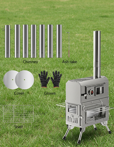 Portable Wood Stove for Camping <strong>Tents</strong> - Stainless Steel Folding Leg <strong>Heater</strong> with Outdoor Cooking Capabilities - Product Image 6