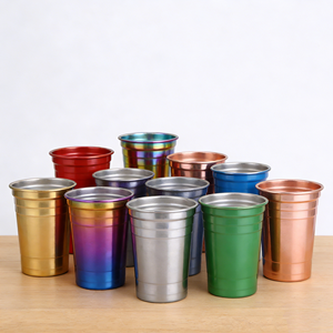 Gobelet en aluminium de 5 oz, 16 oz, 20 oz, personnalisé, jetable, changeant de couleur, réutilisable, recyclable, de qualité alimentaire, pour cocktails et boissons - Product Image 1
