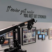 Vinilo Adhesivo Removible Negro Mate para Decoración de Paredes de Gimnasio, Adhesivo con Frases Inspiradoras de Fitness