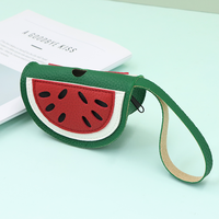 Dompet Koin Kulit PU Bentuk Semangka Baru, Gantungan Lucu Bergaya Kartun, Tas Gantung Kreatif Bertema Buah
