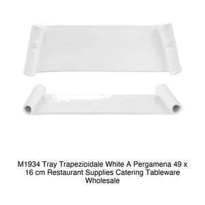 จานเสิร์ฟทรงสี่เหลี่ยมคางหมูสีขาว 49 × 16 ซม. กระดาษรองอบ M1934 - Product Image 2