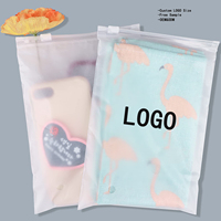 Sac en polyéthylène transparent noir givré de haute qualité avec fermeture éclair personnalisée avec logo, pour l'emballage de vêtements et de sous-vêtements
