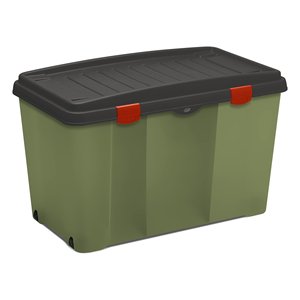 Contenitore (120Lt) Camping con coperchio FAMILY BOX Verde e Nero 13404 - Product Image 1
