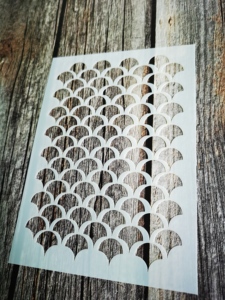 Fish Scale Stencil <strong>Template</strong> - Reusable Wall Stencils for Painting Home Decor - Mermaid Scale Style Design - Product Image 3