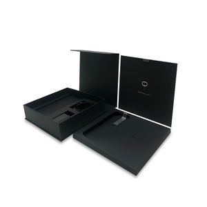 Cajas de embalaje de reloj de papel de tablero negro de lujo negro personalizado de alta calidad Cierre magnético para productos de botellas de perfume y pelucas - Product Image 5