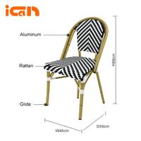 Chaises de restaurant empilables en rotin, mobilier d'extérieur, chaises de bistrot en cannage et osier – Vente chaude