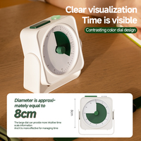 Minuteur visuel numérique en plastique de 60 minutes, rechargeable 400 mAh, grand écran de 8 cm, avec bouton rotatif, pour la pâtisserie, l'apprentissage et l'enseignement, fonction silencieuse