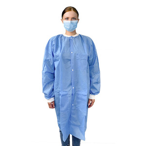Blouses médicales jetables non tissées économiques, uniformes d'hôpital, blouses de <span class=keywords><strong>visiteur</strong></span>, protection blanche et bleue pour usine alimentaire - Product Image 1