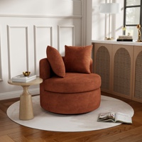 Fauteuil d'appoint pivotant moderne en tissu Atunus, rembourrage en éponge, siège profond, chaise individuelle rembourrée pour la maison, le bureau ou l'appartement