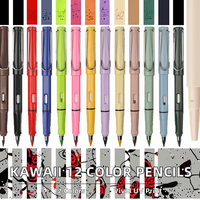 Nouveautés : Accessoires de papeterie créatifs – Crayons mécaniques éternels Kawaii 12 couleurs avec impression UV, mine de 0,5 mm, non solubles