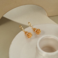 Pendientes de circonita con diseño artístico de aleación TANGPEI, regalo de moda, chapados en oro de 18 quilates, circonita dorada, ritmo espiral hueco, calabaza.