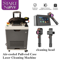 Startnow 100W 300W Machine de nettoyage à impulsions refroidie par air, portable, à laser fibre, pour la suppression de la rouille, de la peinture, de l'huile et des graffitis sur valises et bagages
