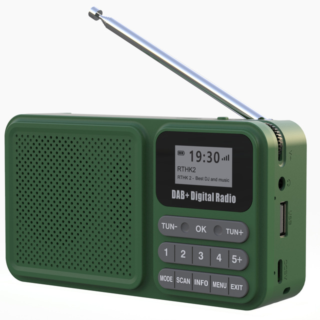 Portable DAB/DAB+ Digital Radio FM BT Wireless Radio with LCD Display & Solar Panel, Support TF Card and USB Flash Drive