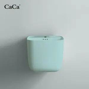 CaCa Sanitary Ware Modern Luxury Ceramic Porcelain Wall Mounted Wash Basin Bathroom Wall Hung Sink