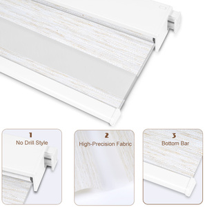 Persianas Zebra Modernas, Sin Taladro, Sin <span class=keywords><strong>Herramientas</strong></span>, Inteligentes, Motorizadas <span class=keywords><strong>con</strong></span> WiFi, Control Remoto, <span class=keywords><strong>Panel</strong></span> Solar para Sala de Oración - Product Image 4