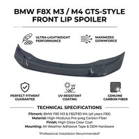Lèvre avant en fibre de carbone style GTS pour BMW F80 F82 M3 M4 2014 à 2021
