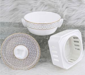 Service de table en porcelaine orientale minimaliste, bol en céramique chinoise, assiette à salade et plat à apéritif pour les repas quotidiens - Product Image 5