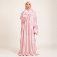 Ensemble de prière Mukena rose nuageux pour femmes, vêtements modestes indonésiens, vêtements islamiques