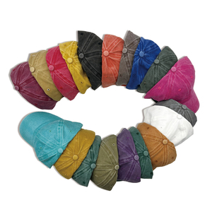 بيع بالجملة مخصص خمر شعار مخصص 6 لوحة القطن قبعات سائق الشاحنات مع شعار - Product Image 4