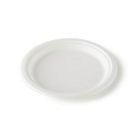 Assiettes à compartiments biodégradables en pulpe de bagasse de canne à sucre recyclée, jetables, pour fêtes, blanches, tailles 9''/10''/12''