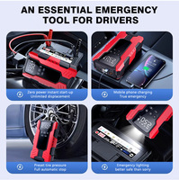 Démarreur de batterie de voiture d'urgence 12V avec pompe à air intégrée, rechargeable, durée de vie de plus de 2000 cycles pour voiture, vélo, ballon électrique