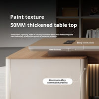Bureau de direction de style luxe léger, moderne et minimaliste, haut de gamme, table de bureau de président, MDF de qualité supérieure, écologique, avec rangement
