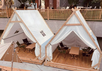 Carpa Triangular de Madera de Doble Capa de 9 m², Resistente al Viento, Entrega Directa de Fábrica, Tela Oxford para Ferias Comerciales al Aire Libre