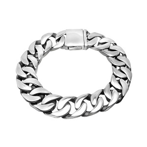 Bracelet plat lisse en acier titane pour hommes, 20.5 cm, style rock, bijoux à chaîne géométrique - Product Image 5