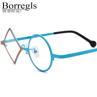 Gafas Borregls de titanio coloridas, montura cuadrada romboidal de diseñador para hombre, gafas ópticas de alta calidad para mujer, 185852