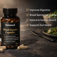 Rainwood Mélange d'enzymes digestives végétales en capsules, Protéase Amylase Lipase Lactase, Fournisseur OEM, Marque privée