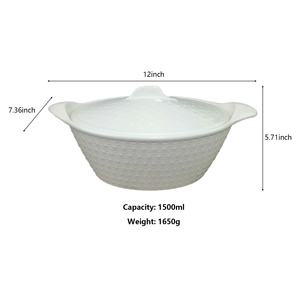 Alivio de oreja doble ovalado con tapa Tazón de sopa Hogar Hotel Tazón Olla Estofado Taza Horno microondas Cubiertos Tazón de cena - Product Image 2