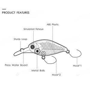 <span class=keywords><strong>Leurre</strong></span> de pêche WEIHE Crank Bait, leurres artificiels durs, 5 cm, 3,2 g, leurres à truites, crank bait, wobbler, leurres de pêche - Product Image 4