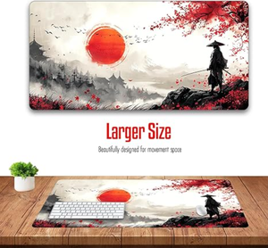 Tapis de souris gaming Sakura, 31,5 x 15,7, étanche, bords cousus, en caoutchouc chauffant, antidérapant, écologique, en stock, directement de l'usine - Product Image 3