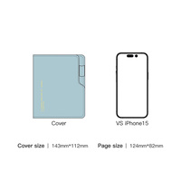 Carnet de notes A7 mini format avec anneaux, en cuir PU, style kawaii pour filles, agenda, journal, feuilles mobiles, papeterie personnalisée en gros