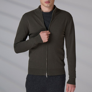 Customized High Quality Warm Top Anti-Pilling <b>Long</b> Sleeved Winter Zipper Sweater Knit Cotton <b>Cardigan</b> <b>for</b> <b>Men</b> - Product Image 1
