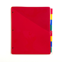 Separadores de pestañas de archivo de índice de papel en blanco transparente de plástico personalizado, divisor de página de índice de libro de notas con bolsillos para carpeta de anillas