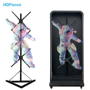 Ventilateur holographique 3D grand format 65 cm <span class=keywords><strong>1</strong></span>*3 avec support et étui, solution complète 2500 Nits 4K pour affichage mural vidéo par assemblage de ventilateurs holographiques - Product Image 1