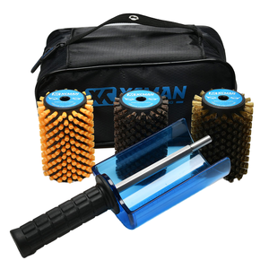 Freestyle Ski Roto Waxing Brush Kit with Durable Eco-Friendly Nylon <b>Fabric</b> Brass Horsehair <b>Cork</b> Handle - Product Image 1