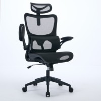 Chaise de bureau ergonomique moderne pour ordinateur portable, avec accoudoirs pliables et hauteur réglable, vente en gros d'usine, mobilier de bureau
