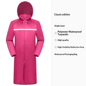 Impermeable Largo de una Pieza con Tela Oxford Reflectante para Protección Laboral en Exteriores, para <span class=keywords><strong>Lluvia</strong></span> Intensa, Venta al Por Mayor - Product Image 6