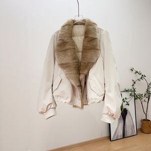 <span class=keywords><strong>Manteau</strong></span> parka pour femme, nouveau modèle automne-hiver, court, <span class=keywords><strong>vert</strong></span>, col en fourrure de vison, 90% duvet de canard blanc - Product Image 2