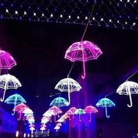 Fabricant de parapluie décoratif LS Noël Vente en gros Parapluie personnalisé Unique avec poignée de lampe de poche LED