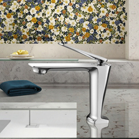 Robinet de lavabo en laiton à trou unique, design artistique, eau chaude et froide, robinet de salle de bain, robinet de lavabo simple, design artistique