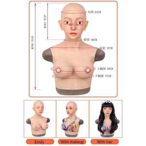 Soft Silicone Cabeça Máscara Realista Artificial Disfarce Crossdresser Máscara Menina Cyberskin Pele Humana Halloween Party Drag Queen - Product Image 2