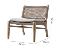 Mobilier d'extérieur de jardin moderne Chaises de salle à manger avec accoudoirs, terrasse, patio, rotin, teck, bois, osier