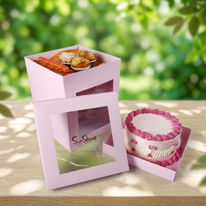 SunshineHot Sale Dessert Cake Packaging Box Pink Cake <b>Bakery</b> <b>Boxes</b> - Product Image 3